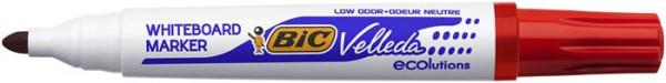 Popisovač na flipchart a tabuľu, 1,4 mm, kužeľový hrot, BIC" Velleda ecolutions", červená 1