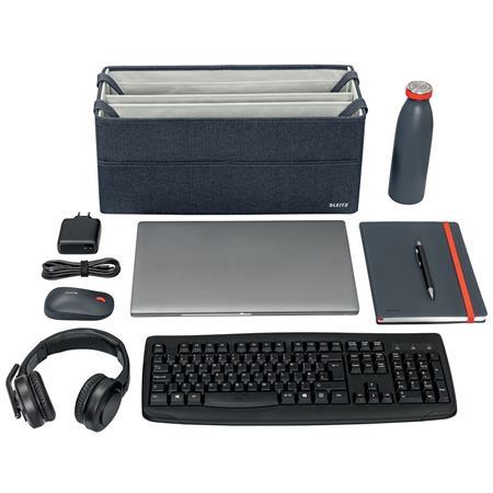 Prenosná taška, 3 priehradky, LEITZ "Fabric Hot Desking", zamatová sivá 4