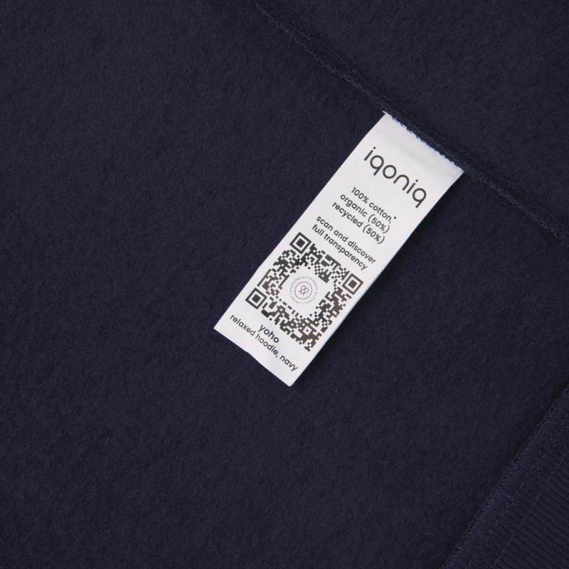 Mikina s kapucňou IQONIQ Yoho relaxed fit z recykl. bavlny námornícka modrá XXL 5