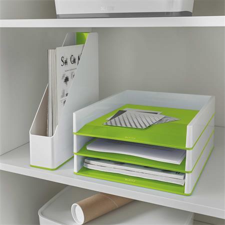 Zakladač, plastový, 73 mm, dvojfarebný, LEITZ "Wow", zelená 3