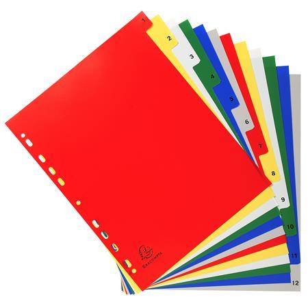 Register, plastový, A4+, 1-12, EXACOMPTA, farebný 3
