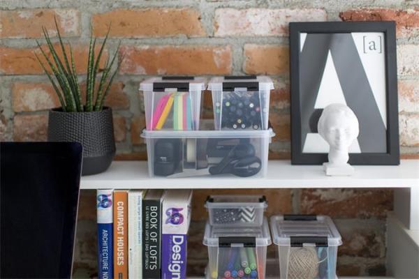 Úložný box, plastový, 3,6 l, čierne úchytky, SMARTSTORE "Classic 5", priehľadný 5