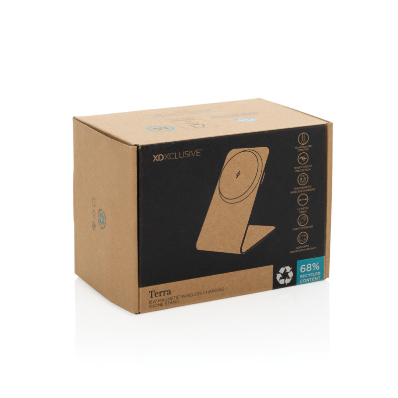 Terra hliníkový stojan na tel. s bezdrôt. nabíjaním 15W sivá 8