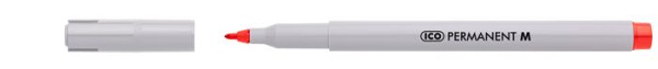 Permanentný popisovač, 1-1,5 mm, ICO "Permanent M", červený