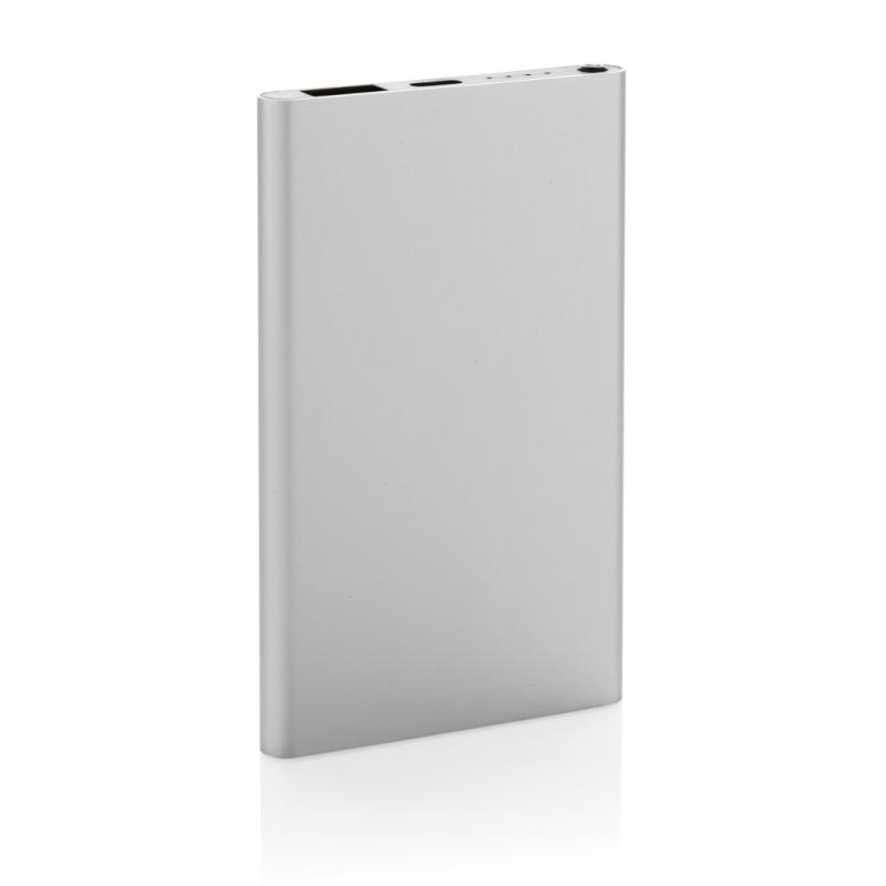 Powerbanka 4000mAh s USB C z RCS recykl. plastu a hliníka strieborná 3