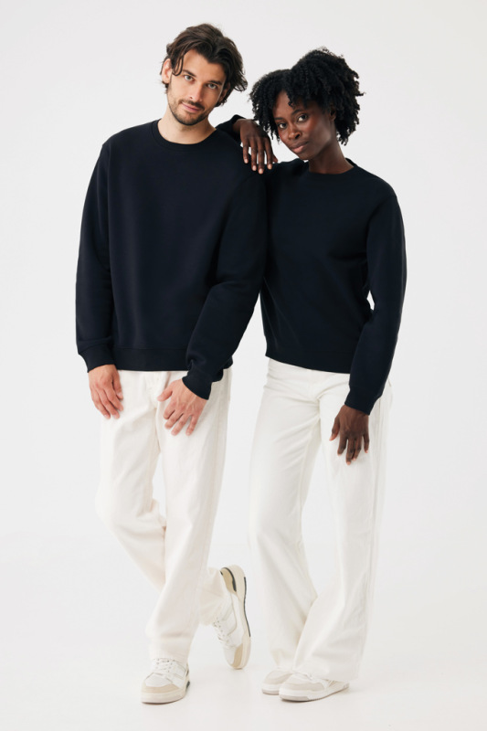 IQONIQ Toria Unisex mikina s okrúhl. výstrihom z rec. bavlny čierna L 16
