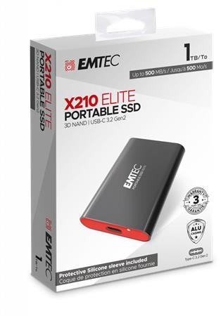SSD (vonkajšia pamäť), 1TB, USB 3.2, 500/500 MB/s, EMTEC "X210" 1