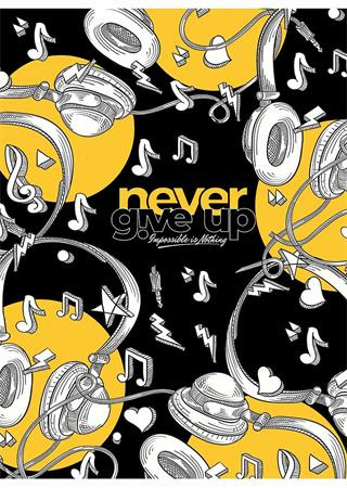 Zošit, A5, linajkový, 80 listov, SHKOLYARYK "Never give up", mix