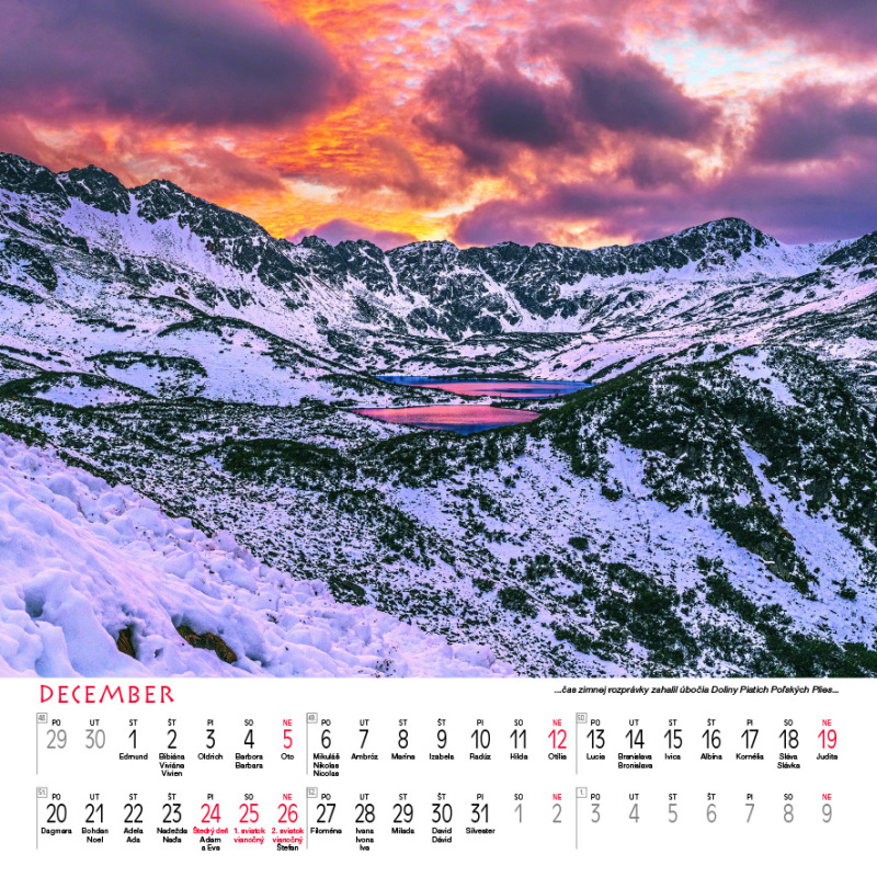 Nástenný kalendár Tatry štvorec 2027 13