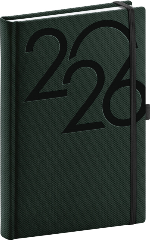 NOTIQUE Denný diár Ajax 2026, zelený, 15 x 21 cm