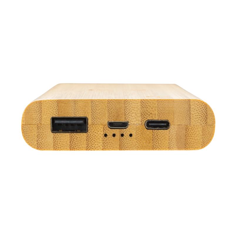 Bezdrôtová powerbanka 8 000 mAh 5W z bambusu hnedá 6