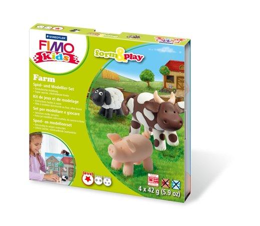 Modelovacia hmota, 4x42 g, FIMO "Kids Form & Play", farma 1