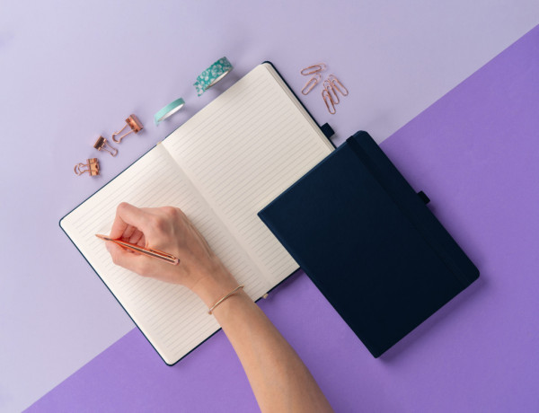 NOTIQUE Notes Balacron, tmavomodrý, linajkovaný, 15 x 21 cm 6