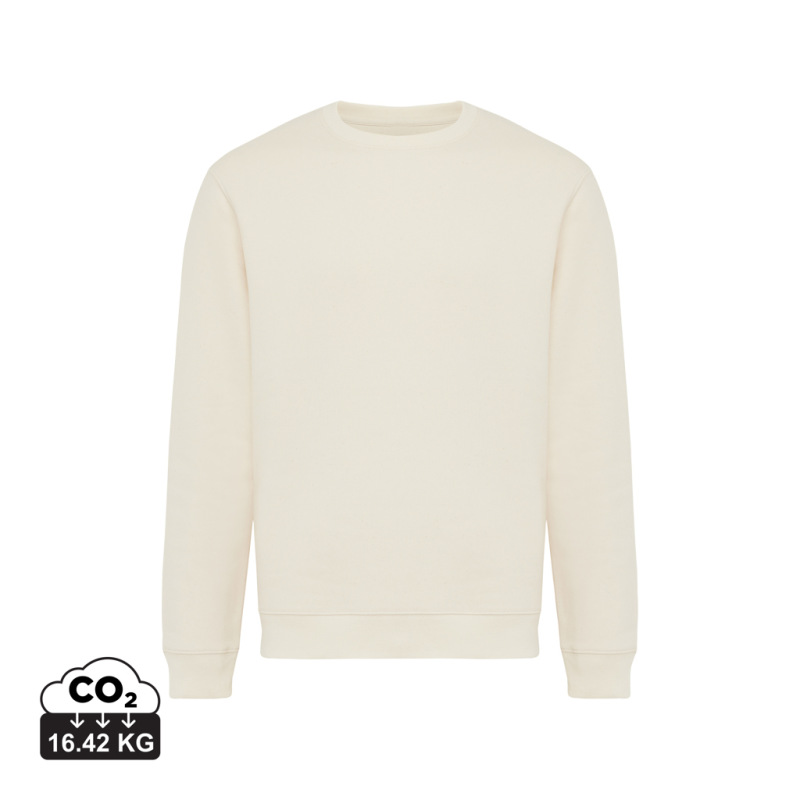 IQONIQ Toria Unisex mikina s okrúhl. výstrihom z rec. bavlny natural raw XS