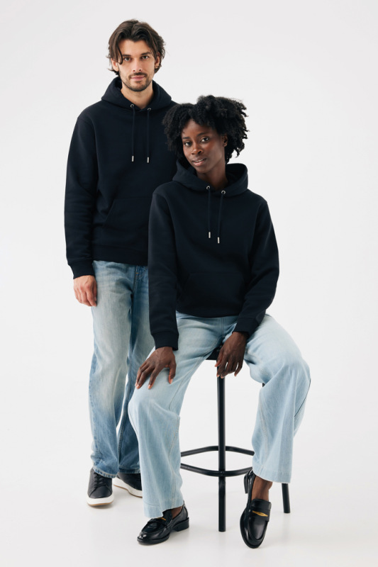 IQONIQ Joshua Unisex mikina s kapucňou z rec. bavlny čierna L 15