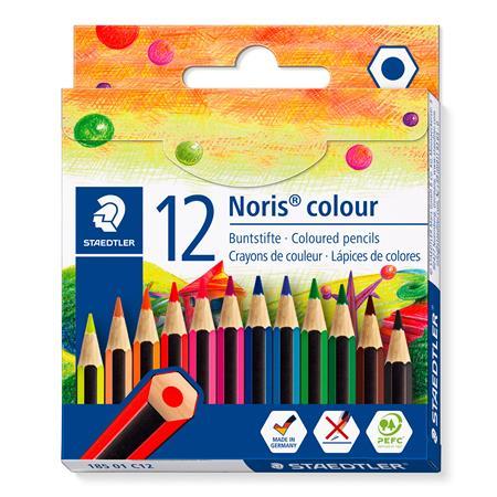 Farebné ceruzky, sada, šesťhranné, krátke, STAEDTLER "Noris Colour 185", 12 rôznych farieb 1