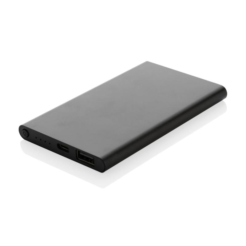 Powerbanka 4000mAh s USB C z RCS recykl. plastu a hliníka čierna 1