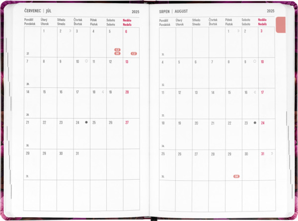NOTIQUE 18-mesačný diár Petito – Fialové kvety 2025/2026, 11 x 17 cm 3