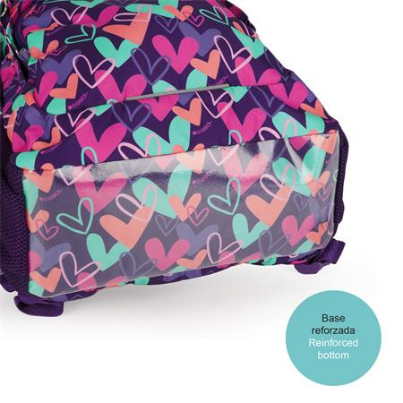 Školská taška, so zipsom, GABOL "Kokoro", fialová, so srdiečkami 5