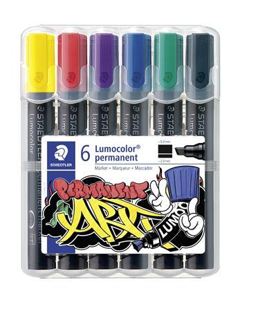 Permanentný popisovač, sada, 2-5 mm, STAEDTLER "Lumocolor 350", 6 rôznych farieb 1