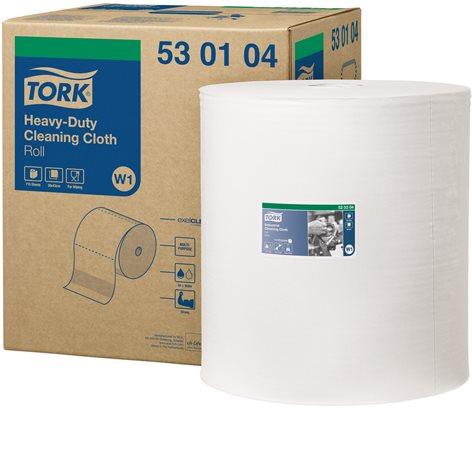 Čistiaca utierka, kotúčová, 1-vrstvová, 710 útržkov, W1 systém, TORK "Heavy-Duty", biela 1