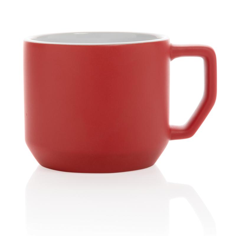 Moderný keramický hrnček 350ml červená 2
