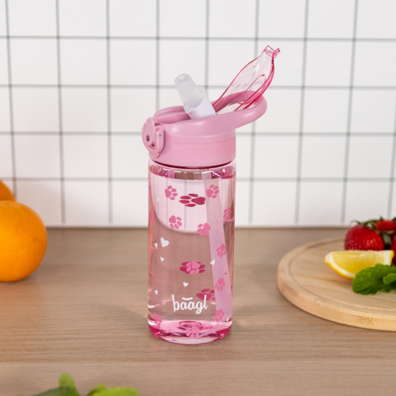 BAAGL Tritanová fľaša na nápoje so slamkou Labky, 500 ml 5