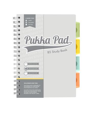 Špirálový zošit, B5, PUKKA PAD "Study book", sivá 1
