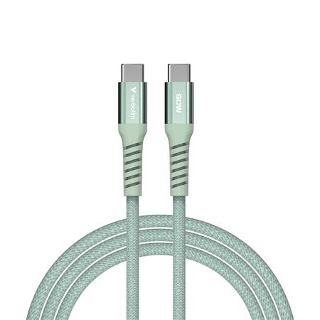 USB kábel, USB-C – USB-C, 1,2 m, 60 W, magnetický, VERBATIM, zelený 3