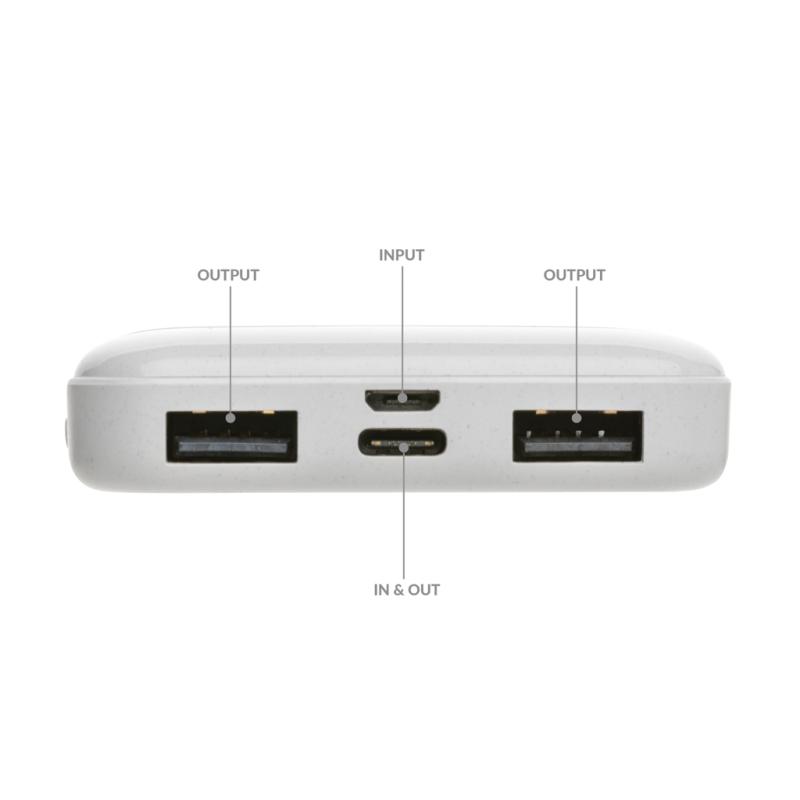 Powerbanka 5000 mAh z RCS recykl. plastu biela 8