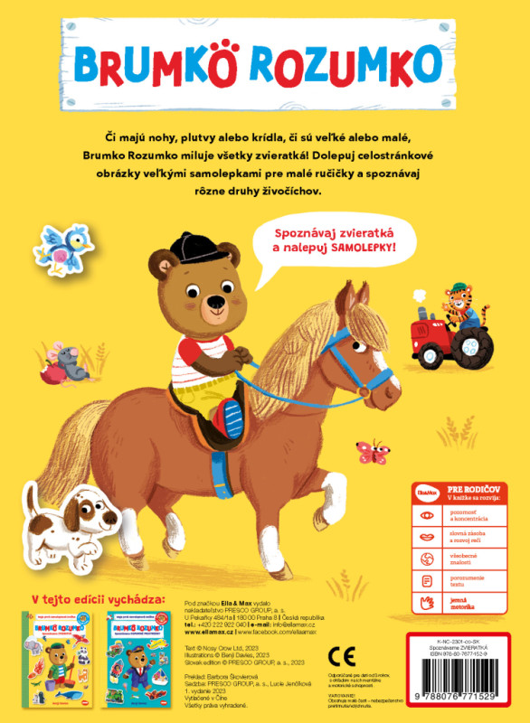 BRUMKO ROZUMKO: SPOZNÁVAME ZVIERATKÁ – Samolepková knižka 5