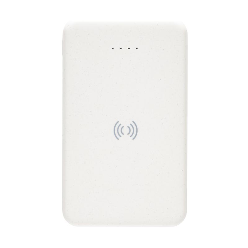 Bezdrôtová powerbanka 5000 mAh 5W z RCS recykl. plastu biela 4