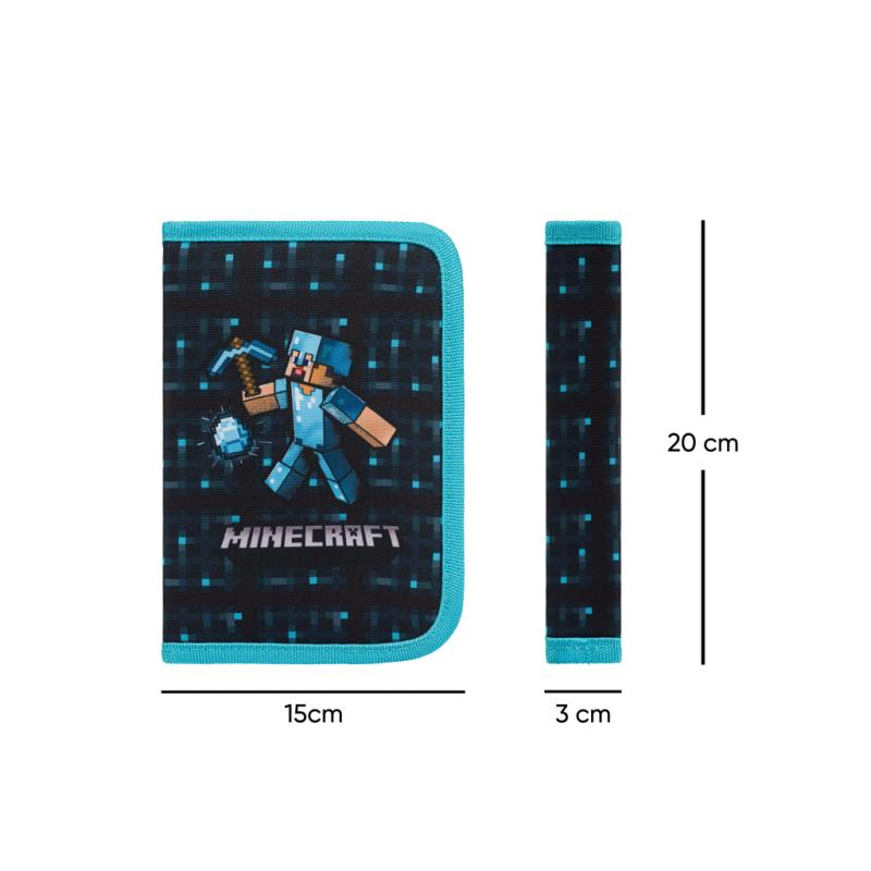 BAAGL Školský peračník jednoposchodový Minecraft Blue Axe 4