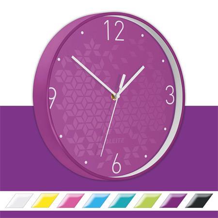 Nástenné hodiny, 29 cm, LEITZ "Wow", fialová 2