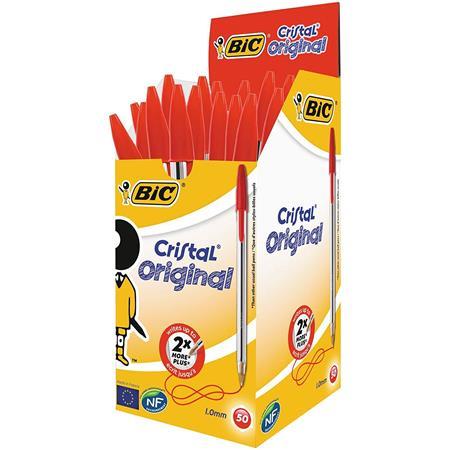 Guľôčkové pero, 0,32 mm, s vrchnákom, BIC "Cristal Original", červené 1