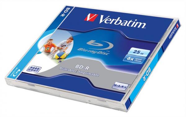 BD-R Blu-Ray disk, potlačiteľný, 25GB, 6x, 1 ks, klasický obal, VERBATIM 3