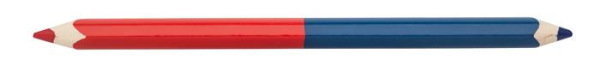 Poštová ceruzka, trojhranná, hrubá, ICO, červená-modrá
