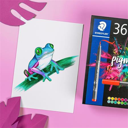 Sada štetcových popisovačov, STAEDTLER "Pigment brush 371", 36 rôznych farieb 7