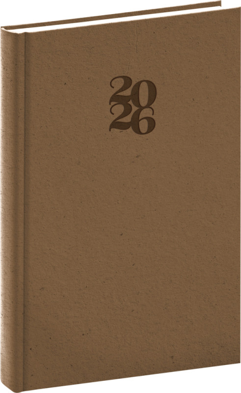 NOTIQUE Denný diár Essenza 2026, oriešok, 15 x 21 cm