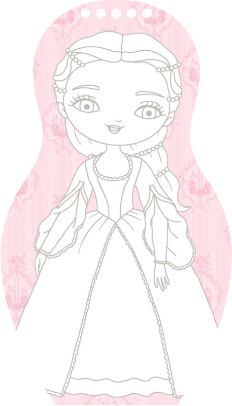 Obliekame bábiky PRINCEZNÁ EMMA – Maľovanky 2