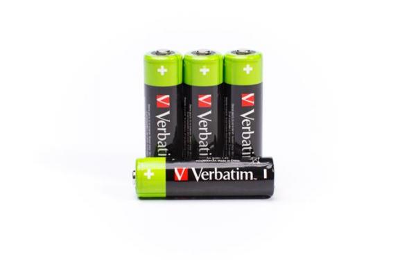 Nabíjateľná batéria, AA ceruzková, 4x2500 mAh, VERBATIM 3
