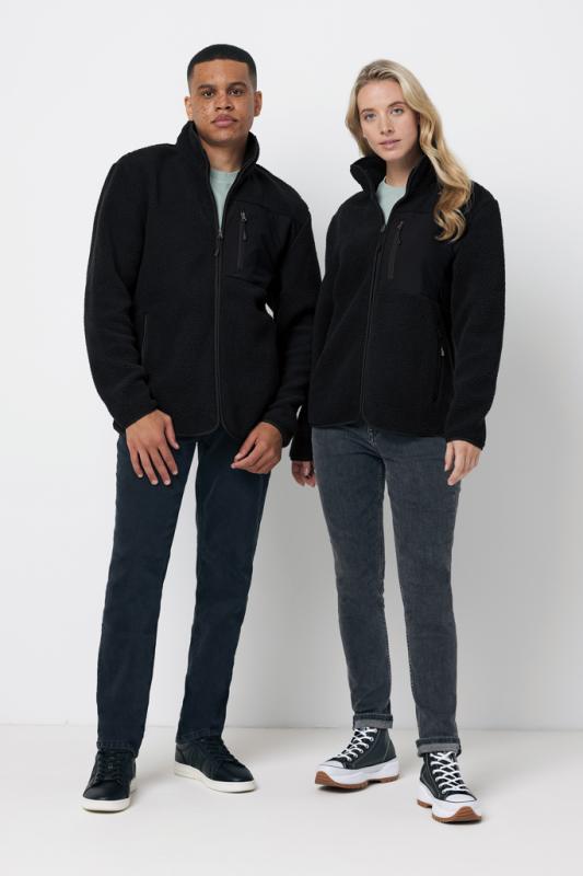 Pile fleece bunda IQONIQ Diran z recykl. polyesteru čierna XS 5