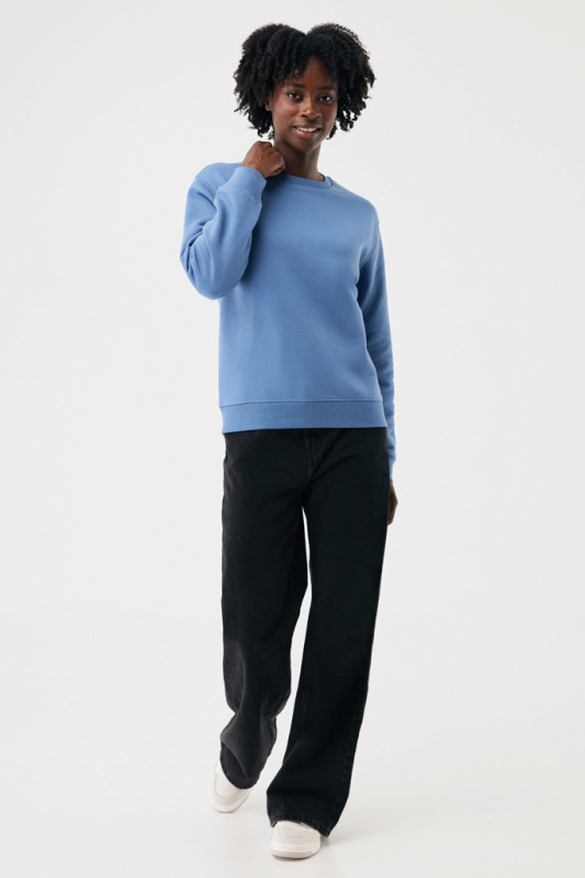 IQONIQ Toria Unisex mikina s okrúhl. výstrihom z rec. bavlny moon blue M 10