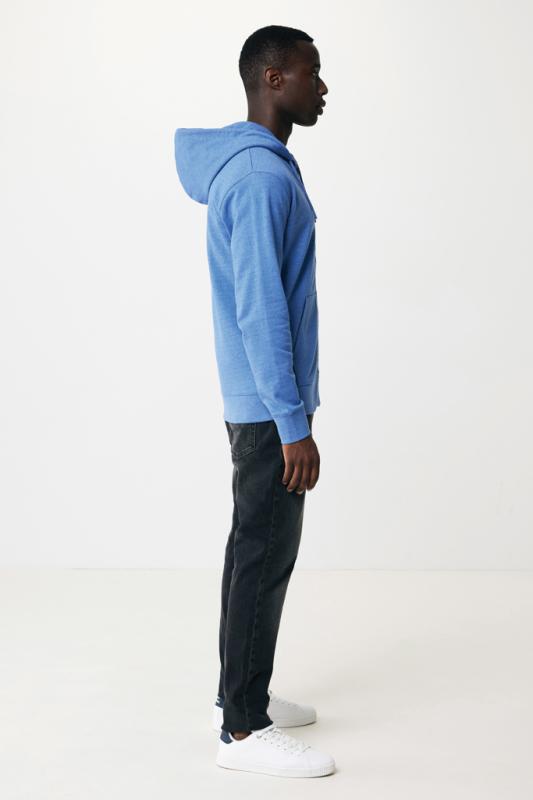 Mikina na zips s kapucňou IQONIQ Abisko z recykl. bavlny heather blue S 11