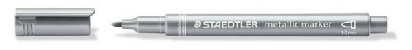 Dekoračný popisovač, 1-2 mm, kužeľový, STAEDTLER, strieborný 1