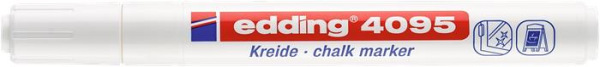 Kriedový popisovač, 2-3 mm, kuželový, EDDING "4095", biely 1