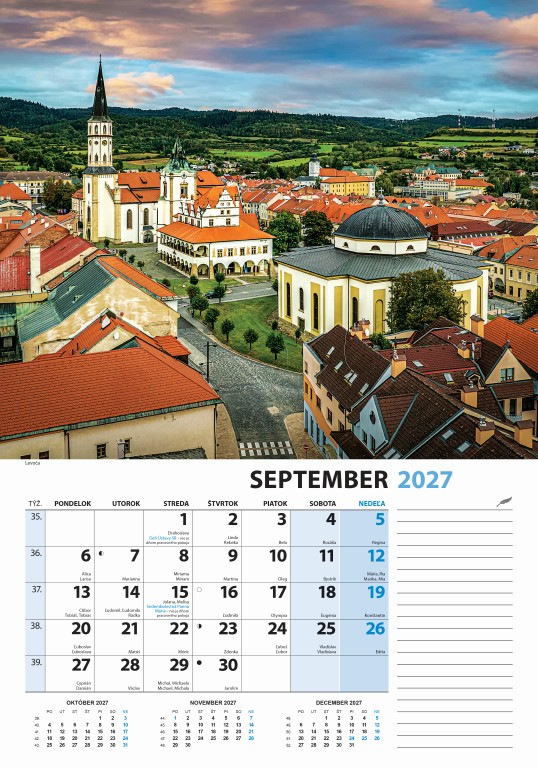 Nástenný kalendár Slovensko z výšky 2027 10