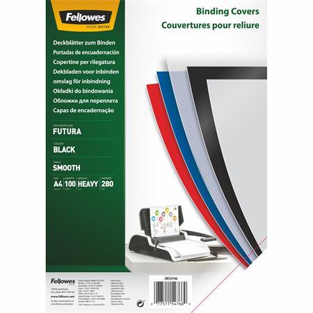 FELLOWES Obal ku špirálovej väzbe, PP, čierny, matný, 280micr. A4 1