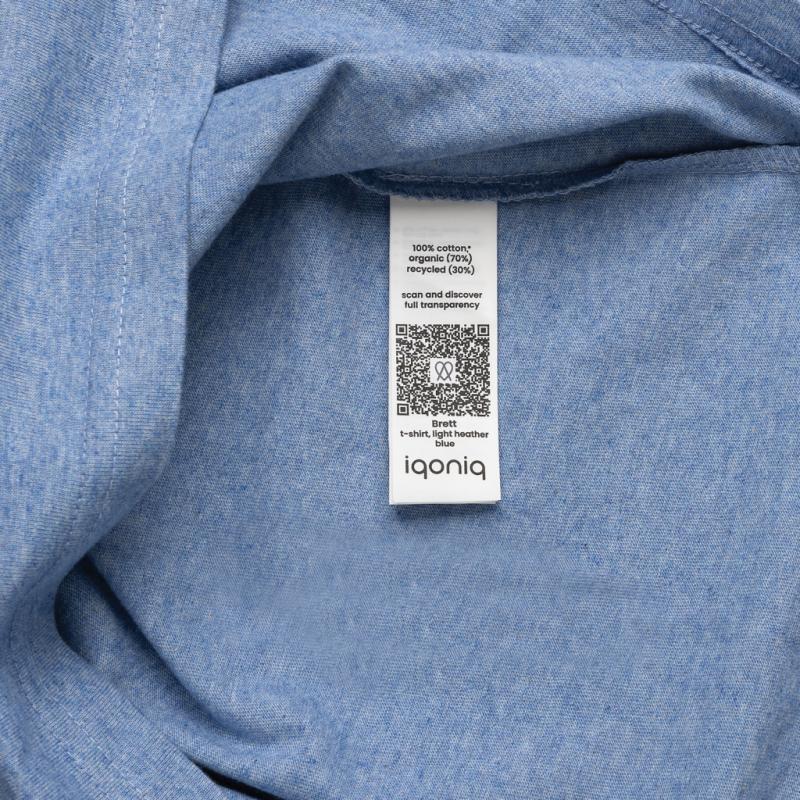 Tričko IQONIQ Brett z recykl. bavlny light heather blue XL 4