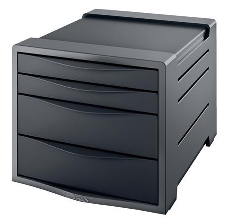 Zásuvkový box, plastový, 4 zásuvky, ESSELTE "Europost", Vivida čierna 1